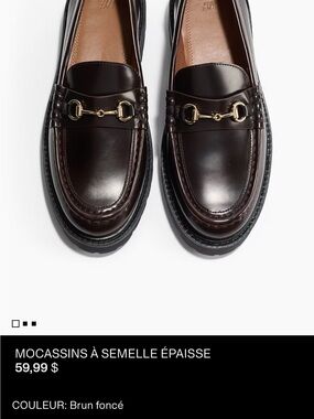 H&M Dark Brown Leather Bit Loafers